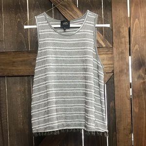 Anthropologie W5 Striped Tassel Trim Tank Top L